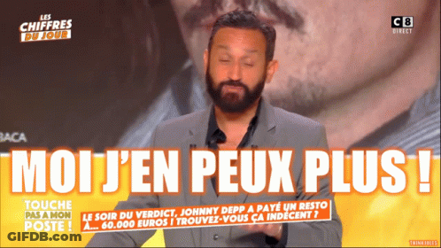Man In Suit With Moi J'en Peux Plus Sign GIF