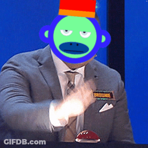 Man In Suit With Monkey Face On Head GIF