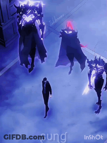 Man In Suit With Monsters And Sung GIF