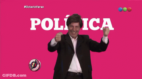 Man In Suit With Política Sign GIF