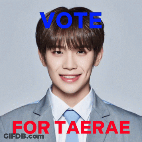 Man In Suit With Vote For Taerae GIF