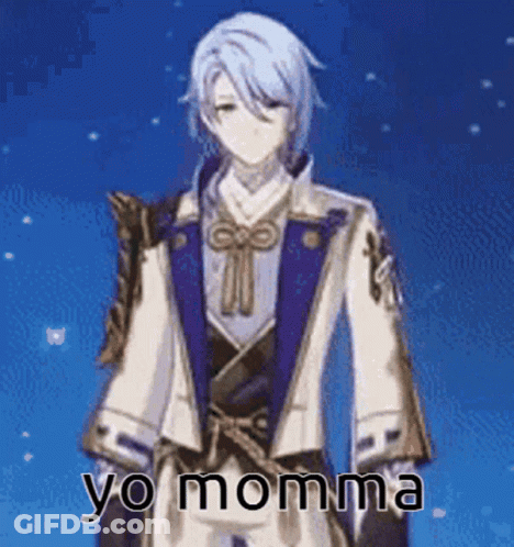Man In Suit With Yo Momma Text GIF