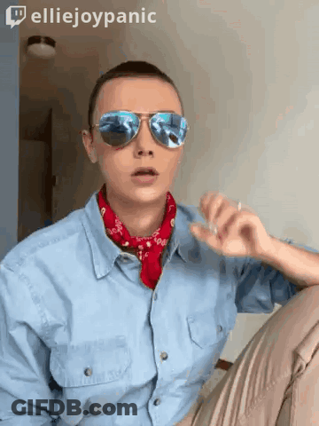 Man In Sunglasses And Bandana Hashtag Elliejoypanic GIF
