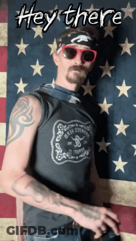 Man In Sunglasses And Bandana Says Hey There GIF