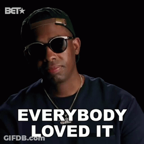Man In Sunglasses And Baseball Cap Says Everybody Loved It GIF