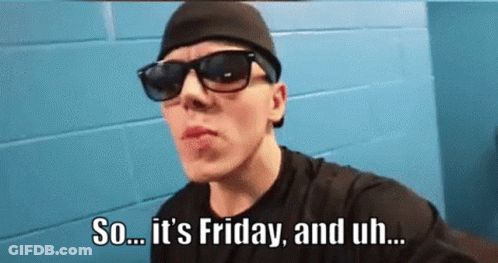 Man In Sunglasses And Beanie Saying It's Friday GIF