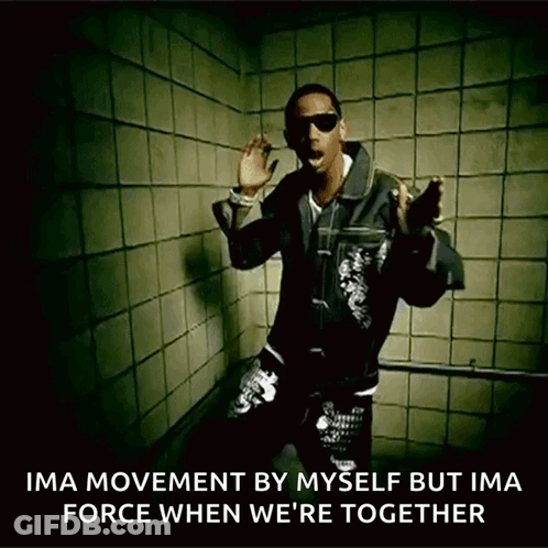 Man In Sunglasses And Black Jacket Saying Ima Movement By Myself But Ima Force When We're Together GIF