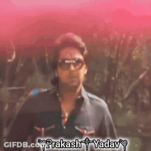 Man In Sunglasses And Black Shirt Prakash Yadav GIF