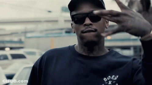 Man In Sunglasses And Black Shirt Saying Born GIF