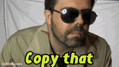 Man In Sunglasses And Camouflage Shirt Copy That GIF