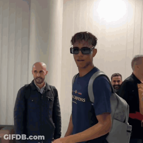 Man In Sunglasses And Champions T-Shirt GIF