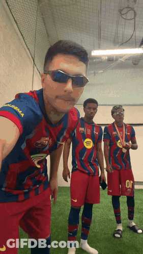 Man In Sunglasses And FCB Jersey GIF
