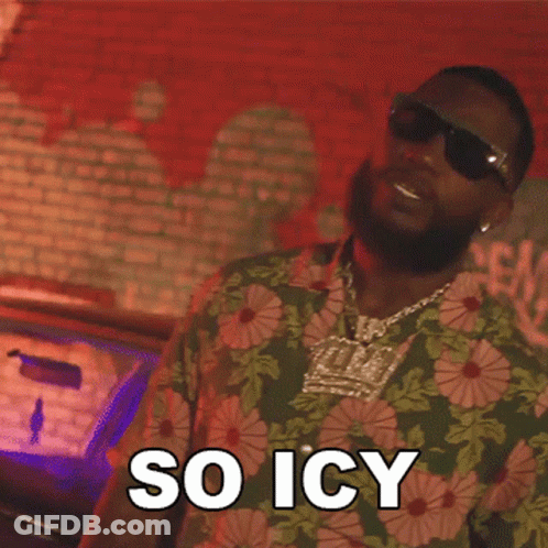 Man In Sunglasses And Floral Shirt Saying So Icy GIF
