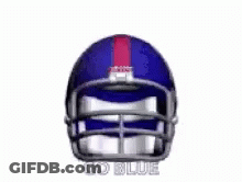 Man In Sunglasses And Hat Beside Football Player In Blue Jersey GIF