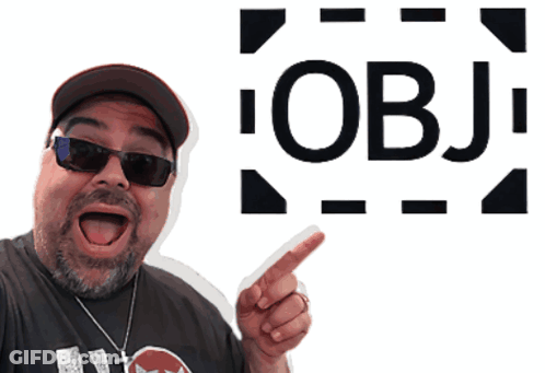 Man In Sunglasses And Hat Pointing At Word Object GIF