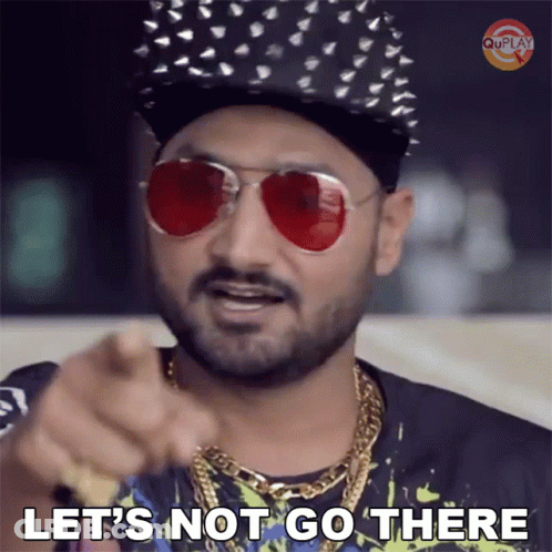 Man In Sunglasses And Hat Pointing Says Let's Not Go There GIF