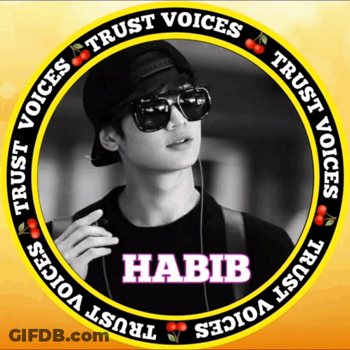 Man In Sunglasses And Hat Surrounded By Trust Voices GIF