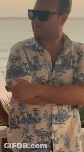 Man In Sunglasses And Hawaiian Shirt GIF