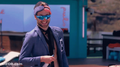 Man In Sunglasses And Headband With Sunglasses In Pocket GIF