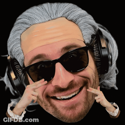 Man In Sunglasses And Headphones Giving Peace Sign GIF
