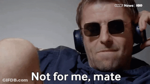 Man In Sunglasses And Headphones Saying Not For Me Mate GIF