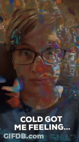 Man In Sunglasses And Hooded Jacket In Front Of Snowy Mountain GIF
