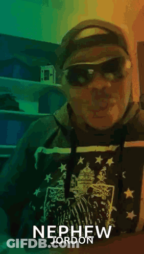 Man In Sunglasses And Hoodie Named Nephew Jordon GIF