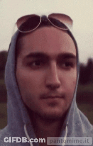 Man In Sunglasses And Hoodie Pantomime.It GIF