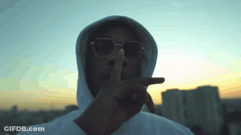 Man In Sunglasses And Hoodie Shushing GIF