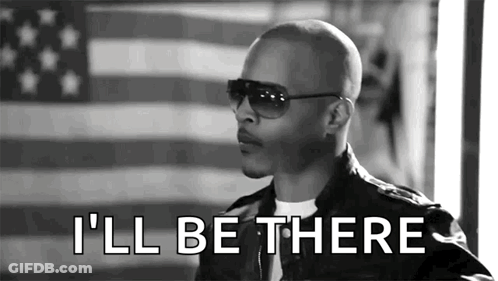 Man In Sunglasses And Leather Jacket Saying I'll Be There In Front Of Flag GIF