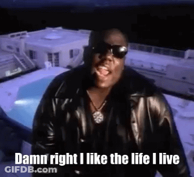 Man In Sunglasses And Leather Jacket Says Damn Right I Like The Life I Live GIF