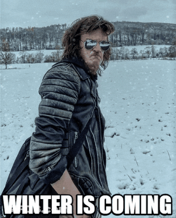 Man In Sunglasses And Leather Jacket Winter Is Coming GIF