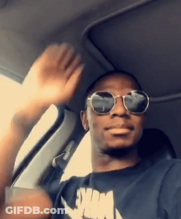 Man In Sunglasses And Nike Shirt Waving GIF