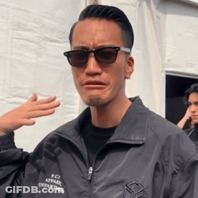Man In Sunglasses And PCJ Jacket Making Funny Face GIF