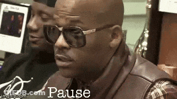 Man In Sunglasses And Plaid Shirt Says Pause GIF
