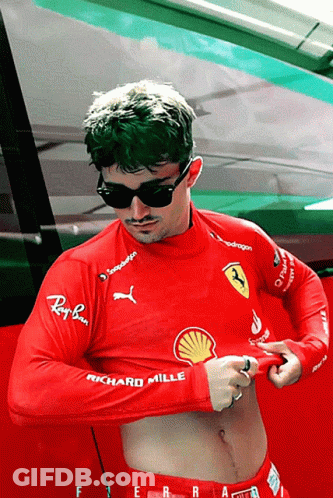 Man In Sunglasses And Red Shirt Richard Mille GIF
