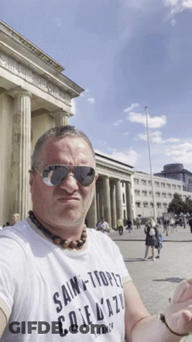 Man In Sunglasses And Saint-Tropez Shirt GIF