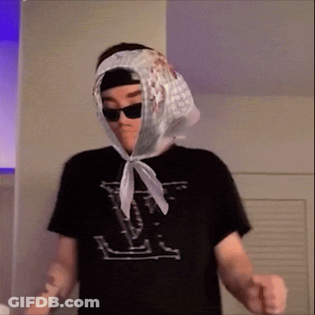 Man In Sunglasses And Scarf With V GIF