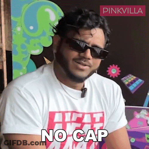 Man In Sunglasses And Shirt Saying No Cap GIF