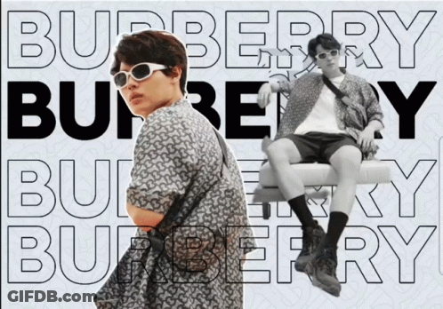 Man In Sunglasses And Shorts At Burberry Logo GIF