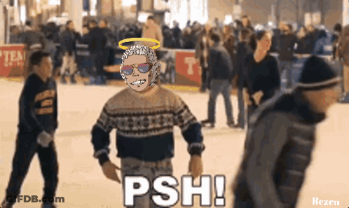 Man In Sunglasses And Sweater Saying Psh GIF