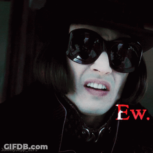Man In Sunglasses And Top Hat Saying Ew GIF