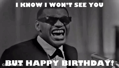 Man In Sunglasses And Tuxedo Saying I Know I Won't See You But Happy Birthday GIF