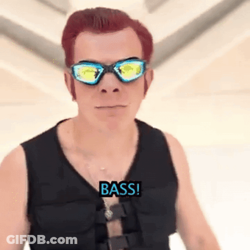 Man In Sunglasses And Vest Saying Bass GIF