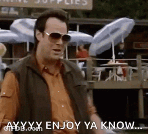 Man In Sunglasses And Vest Says Enjoy Ya Know GIF