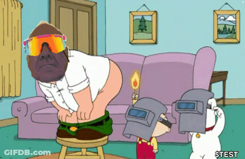Man In Sunglasses And Welding Helmet Test GIF