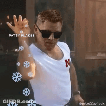 Man In Sunglasses And White Shirt Saying Patty Flakes GIF