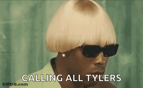 Man In Sunglasses And Wig Talking About Tyler GIF
