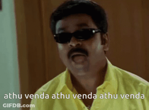 Man In Sunglasses And Yellow Shirt Says Athu Venda Athu Venda GIF