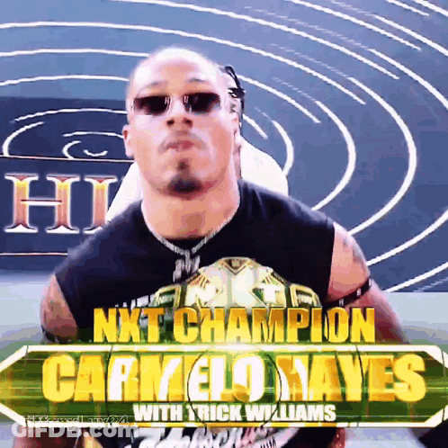 Man In Sunglasses Before Next Champion Carmelo Mayes Sign GIF